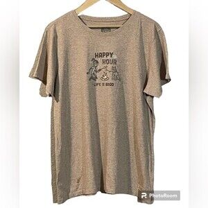 Life is Good shortsleeved teeshirt. Campfire/s’more theme. Women’s size XL